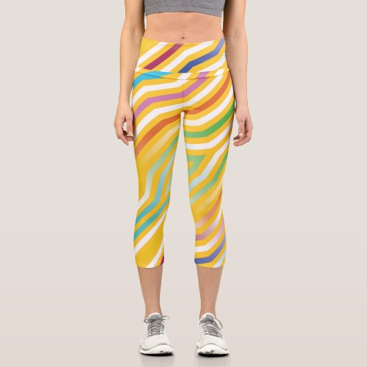 Leggings Capri Bandes diagonales symétriques arrière - plan 3 (Recto)