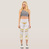 Leggings Capri Bandes D'Or Et De Blanc (Recto)