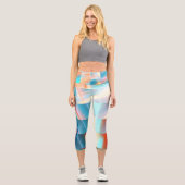 Leggings Capri Bandes du coucher du soleil (Recto)