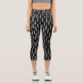 Leggings Capri Bandes encrées blanches (Recto)