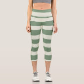 Leggings Capri Bandes inégales - Vert (Recto)