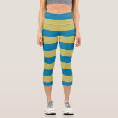 Leggings Capri bandes jaune et bleu (Recto)
