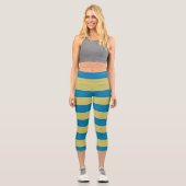 Leggings Capri bandes jaune et bleu (Recto)