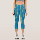 Leggings Capri bandes jaune et bleu (Recto)