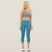 Leggings Capri bandes jaune et bleu (Recto)