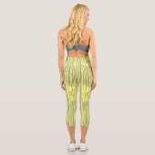 Leggings Capri Bandes jaunes et grises (Verso)