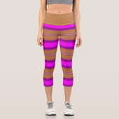 Leggings Capri Bandes multicolores dégradantes (Recto)