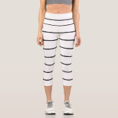 Leggings Capri Bandes noires et blanches (Recto)