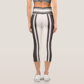 Leggings Capri Bandes Noires Et Blanches (Verso)