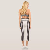 Leggings Capri Bandes Noires Et Blanches (Verso)