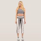 Leggings Capri Bandes Noires Et Blanches (Recto)