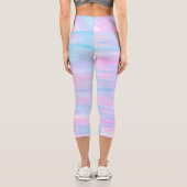 Leggings Capri Bandes Peintes Turquoise Rose violet (Verso)