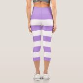 Leggings Capri Bandes pourpres, Blancs, Motif rayé (Verso)