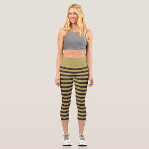 Leggings Capri Bandes pourpres et dorées