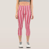 Leggings Capri Bandes roses (Recto)