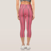 Leggings Capri Bandes roses et brunes (Verso)