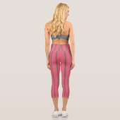 Leggings Capri Bandes roses et brunes (Verso)