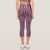 Leggings Capri Bandes roses et gris (Verso)