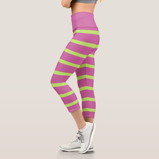 Leggings Capri Bandes roses et vertes (Gauche)