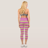 Leggings Capri Bandes roses et vertes (Verso)