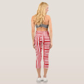 Leggings Capri Bandes rouges et blanches (Verso)