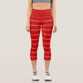 Leggings Capri Bandes rouges et blanches (Recto)
