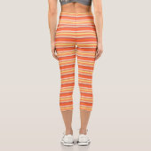 Leggings Capri Bandes rouges mignonnes orange (Verso)