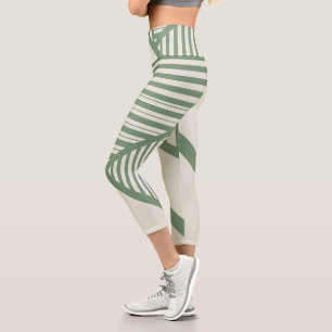 Leggings Capri Bandes triangulaires en vert