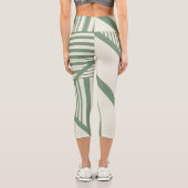 Leggings Capri Bandes triangulaires en vert (Verso)