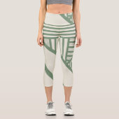Leggings Capri Bandes triangulaires en vert (Recto)
