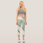 Leggings Capri Bandes triangulaires en vert (Recto)