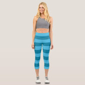 Leggings Capri Bandes turquoise (Recto)
