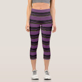 Leggings Capri Bandes violettes mignonnes (Recto)