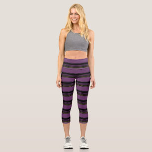 Leggings Capri Bandes violettes mignonnes