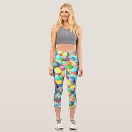Leggings Capri Bannière multicolore colorée (Recto)