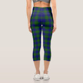 Leggings Capri Barclay tartan bleu vert carreau (Verso)