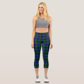 Leggings Capri Barclay tartan bleu vert carreau (Recto)
