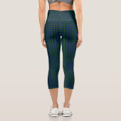Leggings Capri Barclay tartan bleu vert plaid (Verso)