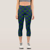 Leggings Capri Barclay tartan bleu vert plaid (Recto)