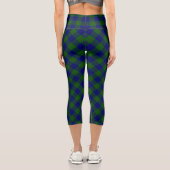 Leggings Capri Barclay tartan bleu vert plaid (Verso)