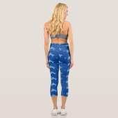 Leggings Capri Barracuda, dessin animé de pêche affamé (Verso)