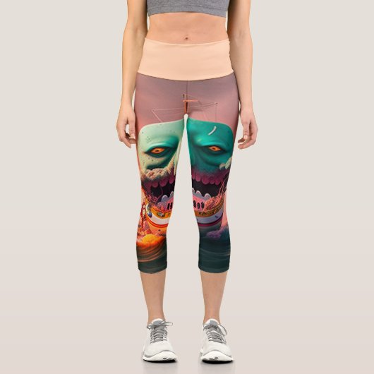 Leggings Capri Bateau effrayant (Recto)