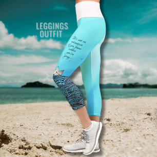 Leggings Capri Bateau en papier crayon   citation motivante yoga