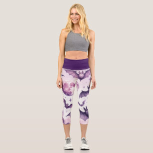 Leggings Capri Bats pourpres