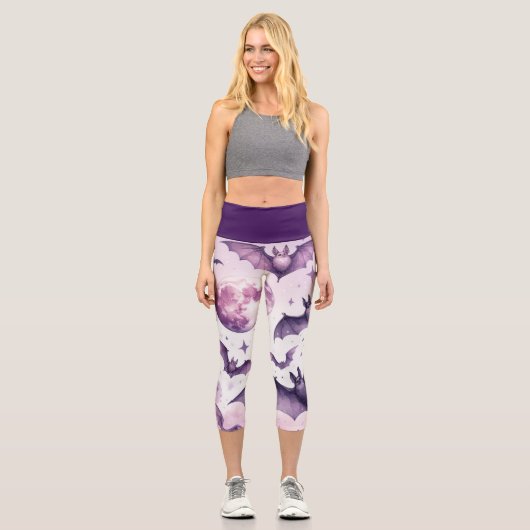 Leggings Capri Bats pourpres (Recto)