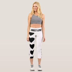 Leggings Capri Bean2002 "Sweet Love" Coeur haut-taille Capris