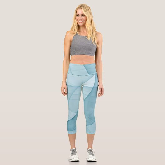 Leggings Capri Beau Art Décor Géométrique Abstrait (Recto)