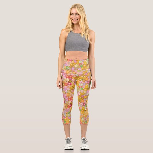 Leggings Capri beau motif floral (Recto)