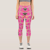 Leggings Capri Beau rose encadré de Yoga Motif or (Recto)