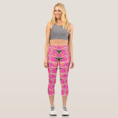 Leggings Capri Beau rose encadré de Yoga Motif or (Recto)